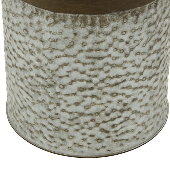 12" Gray Decorative Tin Milk Can
